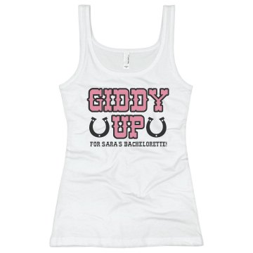 Giddy Up Bachelorette Junior Fit Basic Bella 2x1 Rib Tank Top