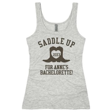 Saddle Up Cowgirl Junior Fit Basic Bella 2x1 Rib Tank Top