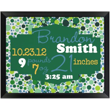 Baby Stats Plaque Wood Plaque