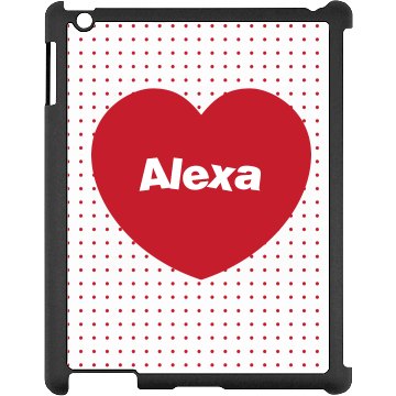 Custom Heart iPad Case Black iPad Snap-on Case