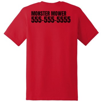 Monster Mower W/ Back Unisex Gildan Heavy Cotton Crew Neck Tee