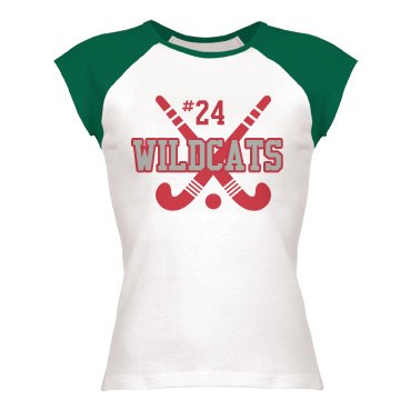 Field Hockey Tee Junior Fit Bella 1x1 Rib Cap Sleeve Raglan Tee
