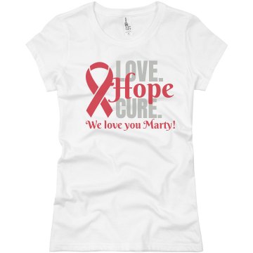 Love, Hope Cure for AIDS Junior Fit Basic Bella Favorite Tee