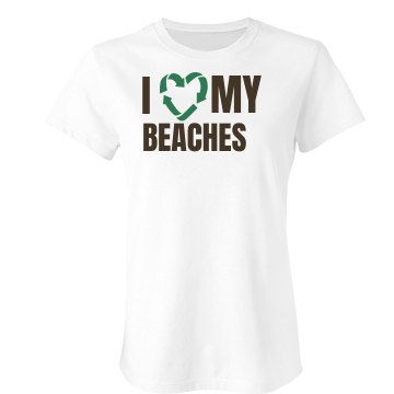 I Heart My Beaches Misses Relaxed Anvil Organic Tee