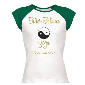 Yoga Studio Junior Fit Bella 1x1 Rib Cap Sleeve Raglan Tee