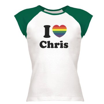Rainbow Love Junior Fit Bella 1x1 Rib Cap Sleeve Raglan Tee