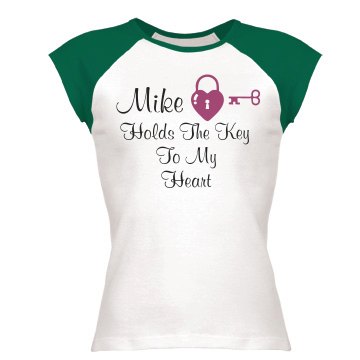 heart and key Junior Fit Bella 1x1 Rib Cap Sleeve Raglan Tee