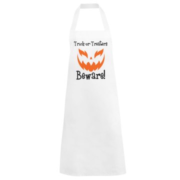 Halloween Beware Apron Basic White Apron