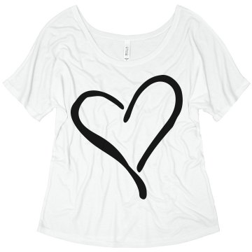 Heart Top Misses Bella Flowy V-Neck Half-Sleeve Tee