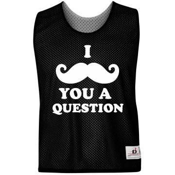 Mustache Question Film Badger Sport Lacrosse Reversible Practice Pinnie