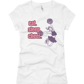 Eat Sleep Cheer Pink Junior Fit Basic Bella Favorite Tee
