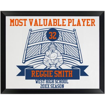 MVP Baseball Pitcher Round Wood Plaque