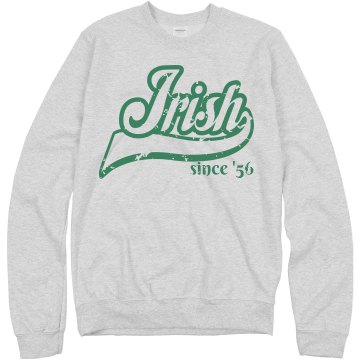 Born Irish Distressed Unisex Hanes Crew Neck Sweatshirt