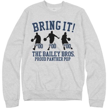 Proud Basketball Dad Unisex Hanes Crew Neck Sweatshirt