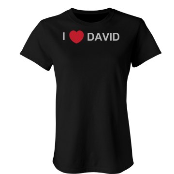 I Love David Rhinestones Junior Fit Bella Sheer Longer Length Rib Tee