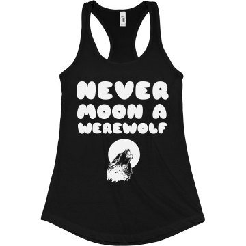 Never Moon a Wolf Junior Fit Bella Sheer Longer Length Rib Racerback Tank Top