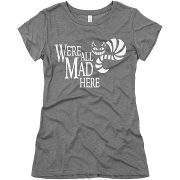 Were All Mad Cat Smile Junior Fit Bella Triblend Tee