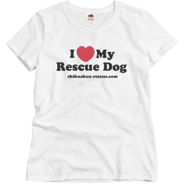 I Love My Rescue Dog Misses Relaxed Fit Basic Gildan Ultra Cotton Tee