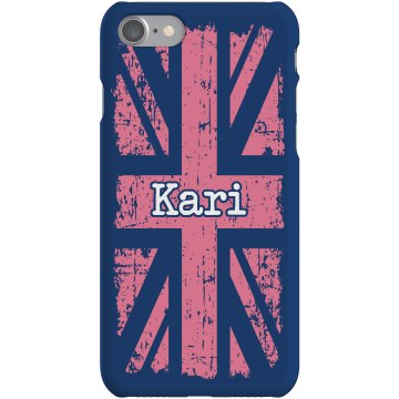 UK Pink iPhone Case Rubber iPhone 4 & 4S Case White