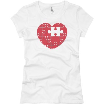 Missing Puzzle Piece Junior Fit Basic Bella Favorite Tee