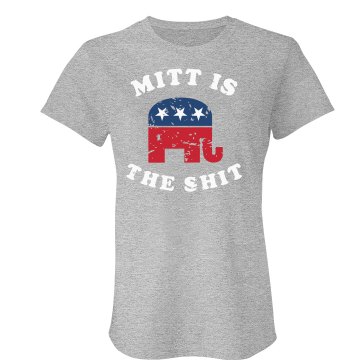 Mitt Is The Shit Junior Fit Bella Crewneck Jersey Tee