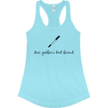Disc Golf Best Friend Junior Fit Bella Sheer Longer Length Rib Racerback Tank Top