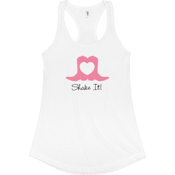 Shake It Cowgirl Junior Fit Bella Sheer Longer Length Rib Racerback Tank Top