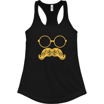 Professor Mustache Junior Fit Bella Sheer Longer Length Rib Racerback Tank Top