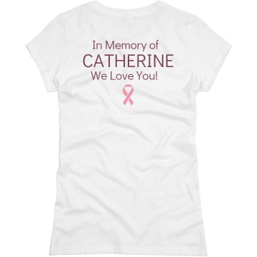 Breast Cancer Walk w/Back Junior Fit Basic Bella Favorite Tee