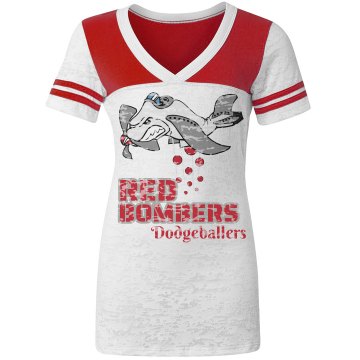 Red Bombers Junior Fit Augusta 3/4 Legacy Raglan Tee