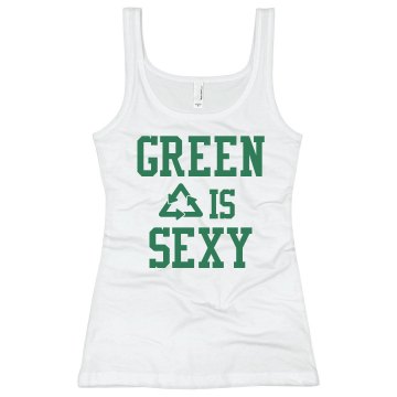Green is Sexy Junior Fit Bella Sheer Longer Length Rib Tank Top