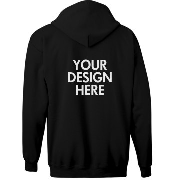 Custom Text Back Unisex Gildan Heavy Blend Full Zip Hoodie