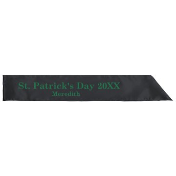 St. Patty's Day 2013 Adult Satin Party Sash
