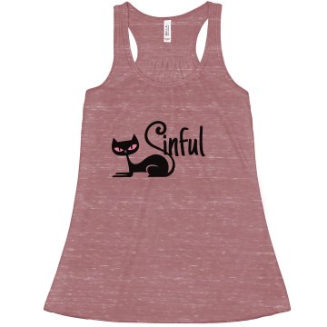Sinful Black Cat Misses Bella Flowy Lightweight Tank