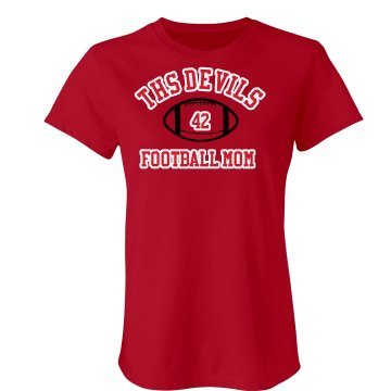 Devil Football Mom Junior Fit American Apparel Fine Jersey Tee