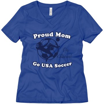 USA Soccer Mom Misses Relaxed Fit Anvil V-Neck Tee