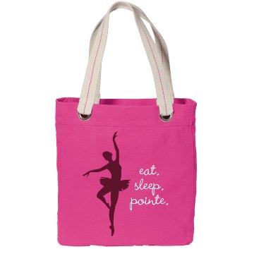 Eat. Sleep. Pointe. Port Authority Color Canvas Tote