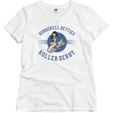 Roller Derby Team Shirt Misses Relaxed Fit Basic Gildan Ultra Cotton Tee