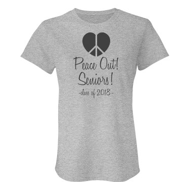 Seniors 2013 Peace Out Junior Fit Bella Crewneck Jersey Tee