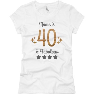 Fabulous And Forty  Junior Fit Basic Bella Favorite Tee