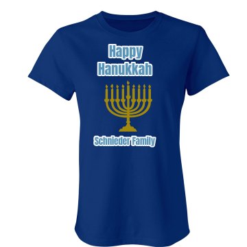 Hanukkah Family Tee Junior Fit Bella Crewneck Jersey Tee