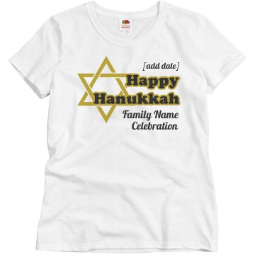 Hanukkah Celebration Tee Misses Relaxed Fit Basic Gildan Heavy Cotton Tee