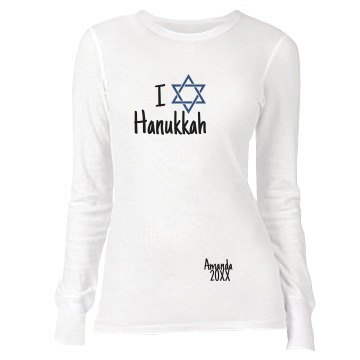 Personalized Hanukkah Junior Fit Bella Long Sleeve Thermal Tee