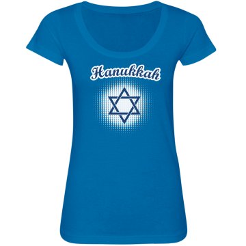 Hanukkah Lng Sleeve Tee Junior Fit Bella Long Sleeve Sheer Longer Length Rib V-Neck Tee