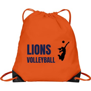 Lions Volleyball Bag Port & Company Drawstring Cinch Bag