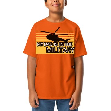 Dad Is In The Marines Youth Gildan Heavy Cotton Crew Neck Tee