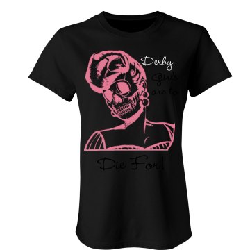 Die for Roller Derby Girl Junior Fit Bella Crewneck Jersey Tee
