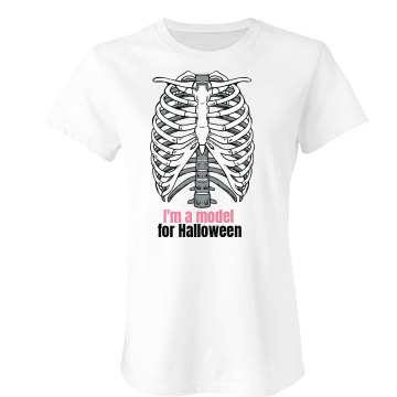 Halloween Model Junior Fit Bella Sheer Longer Length Rib Tee