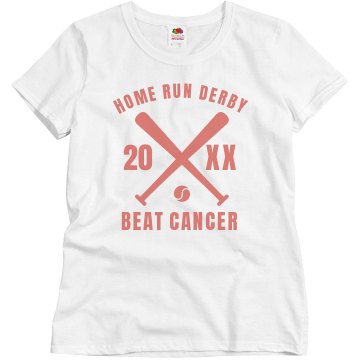 Cancer Home Run Derby Junior Fit Bella Sheer Longer Length Rib Tee