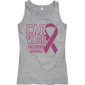 Breast Cancer Car Wash Junior Fit Bella Sheer Longer Length Rib Tank Top